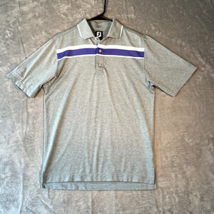 Footjoy Golf Polo Shirt Men's Small Gray Short Sleeve FJ PGA Tour Champions